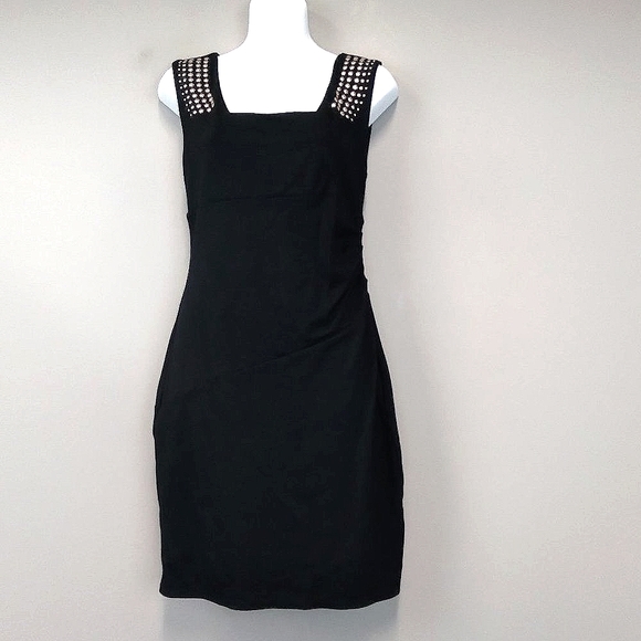 Express Dresses & Skirts - EXPRESS Black Studded Bodycon Party Dress size 6